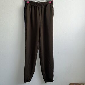 ZARA Woman - Velour Side Stipe Sweatpants Joggers Size XS - Brown